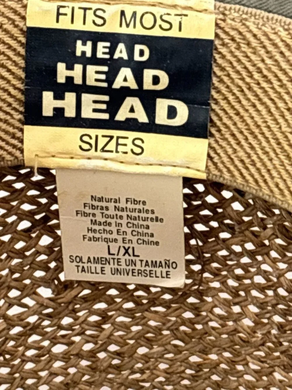 Summer Club Straw Sun Hat L XL Wide Brim Fedora Boho Beach Olive Band Festival - Picture 3 of 9